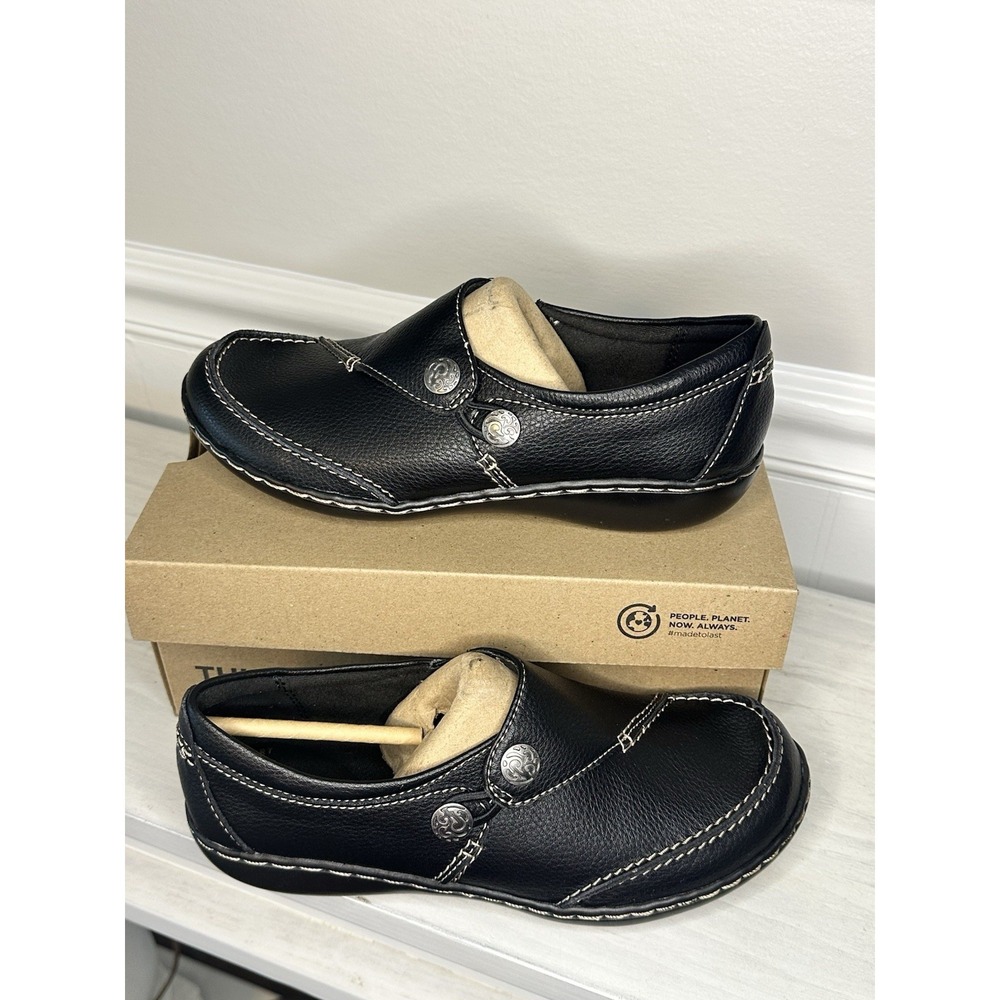 Clarks Ashland Lane Q Black Leather Slip-On Comfort Shoes Women's 6.5 NIB